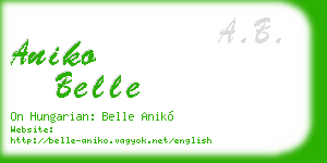 aniko belle business card